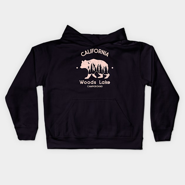 Woods Lake Campground Shirt Kids Hoodie by California Outdoors